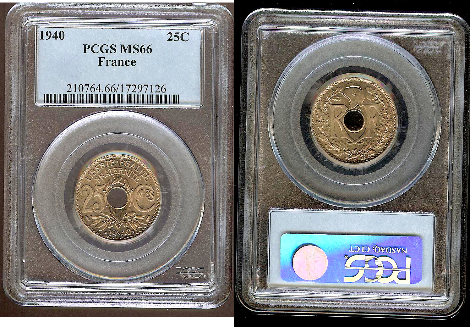 25 centimes Lindauer 1940 PCGS MS66